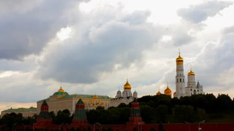Cloudy Moscow kremlin time lapse Stock Footage 26087979