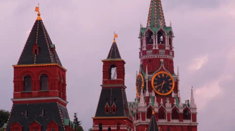 Cloudy Moscow kremlin time lapse Stock Footage 26090473