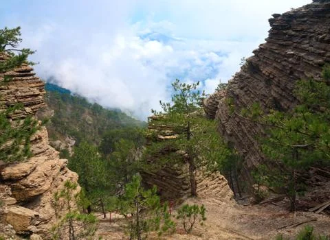 Cloudy mountain landscape Foto stock