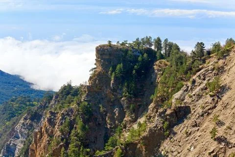 Cloudy mountain landscape Stock Photos