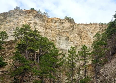 Cloudy mountain landscape Stock Photos