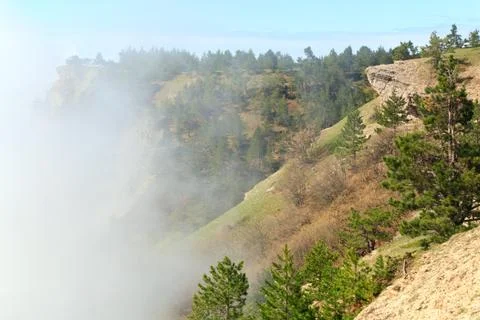 Cloudy mountain landscape Stock Photos
