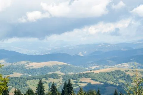 Cloudy mountain landscape Stock Photos
