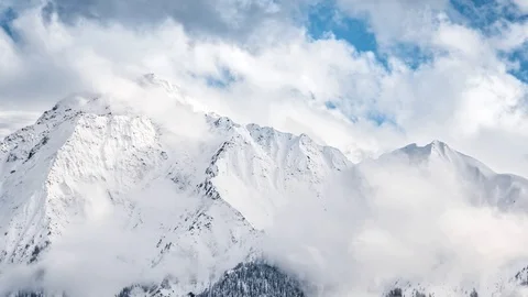 Cloudy Mountain Peaks Timelapse 4k Stock-Footage 119931792