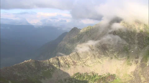 Cloudy Mountain Range Stock Footage 37431867