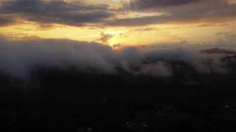 Cloudy Mountain Range with Sunset Stock Footage 140210562