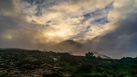 Cloudy mountain timelapse Stock Footage 102799728