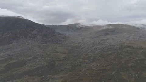 Cloudy mountain top in North Wales Stock Footage 288747147