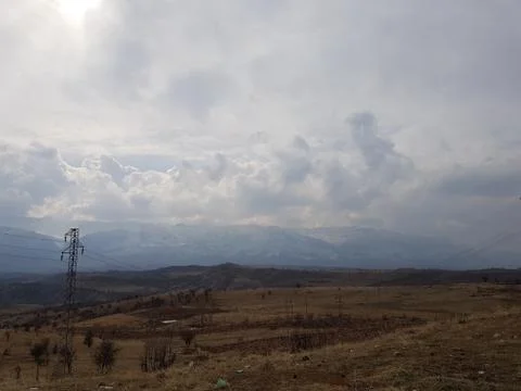 Cloudy mountain view Stock Photos