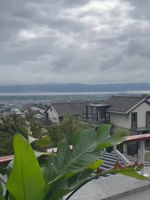 Cloudy Mountain Village and Modern Villas Video stock 341317464