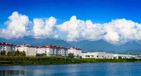 Cloudy mountains in Adler Stock Photos