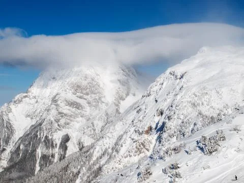 Cloudy mountains Stock Photos