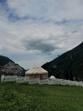 Cloudy mountains Stock Photos