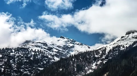 Cloudy Mountains Zoom Timelapse 4k Stock Footage 62377052