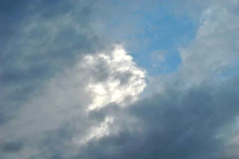 Cloudy nice sky at midday with sun bright Stock Photos
