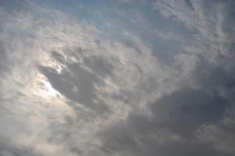 Cloudy nice sky at midday with sun bright Stock Photos