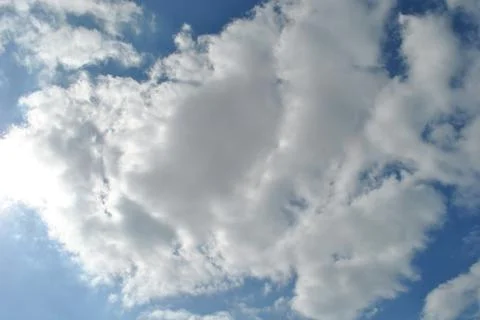 Cloudy nice sky at midday with sun bright Stock Photos