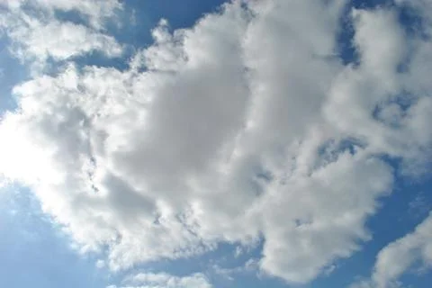 Cloudy nice sky at midday with sun bright Stock Photos