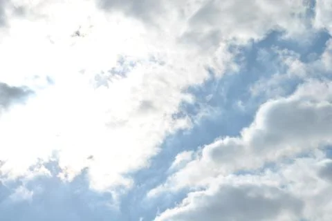 Cloudy nice sky at midday with sun bright Stock Photos