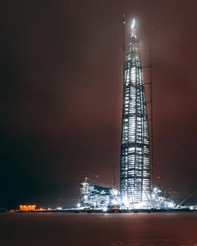 Cloudy night architecture Stock Photos