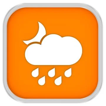 Cloudy at night with considerable amount of rain sign Stockillustratie