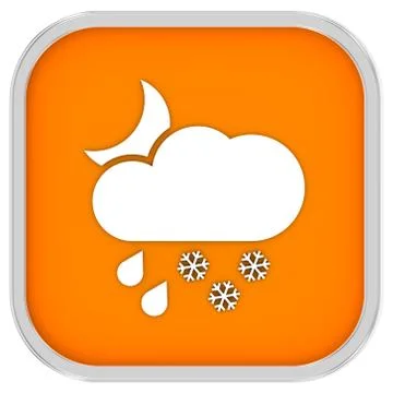 Cloudy at night with considerable amount of rain and snow sign Ilustración de archivo