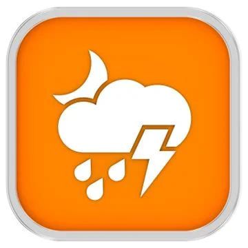 Cloudy at night with considerable amount of rain and with possibility of ligh Illustrazione stock