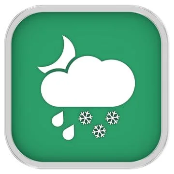 Cloudy at night with considerable amount of rain and snow sign Ilustración de archivo