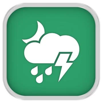 Cloudy at night with considerable amount of rain and with possibility of ligh Stockillustratie