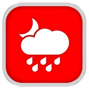 Cloudy at night with considerable amount of rain sign Stockillustratie