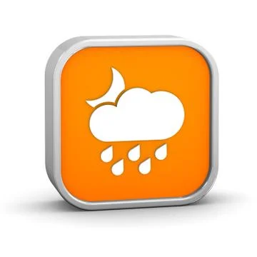 Cloudy at night with considerable amount of rain sign Illustrazione stock