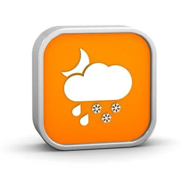 Cloudy at night with considerable amount of rain and snow sign Stockillustratie
