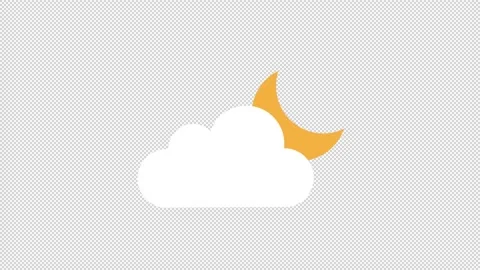Cloudy Night Icon Video stock 205063724