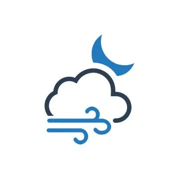 Cloudy Night Icon Illustrazione stock