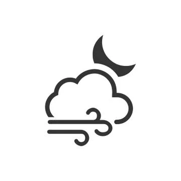Cloudy Night Icon Stock Illustration