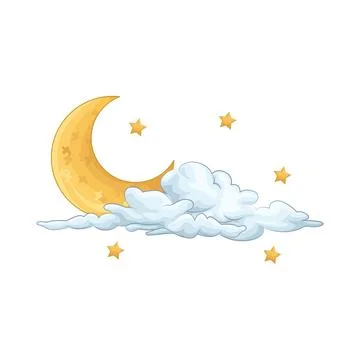Cloudy Night Illustration Stock Illustration
