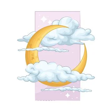 Cloudy Night Illustration Stock Illustration