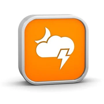 Cloudy at night with possibility of lightning sign Illustrazione stock