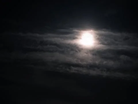 Cloudy night sky with a full moon shining bright 스톡 사진