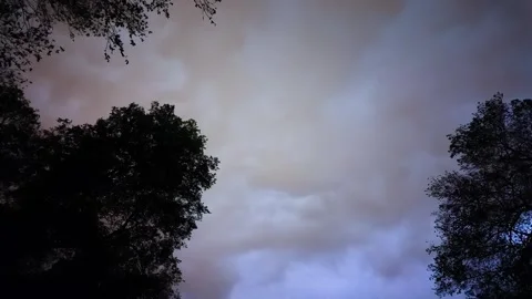 Cloudy Night Sky Storm Lightning Flashes Video Stock-Footage 336749311