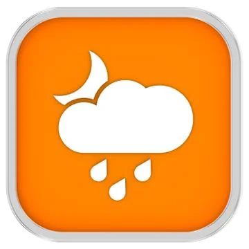 Cloudy at night with small amount of rain sign Illustrazione stock