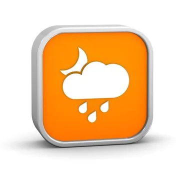 Cloudy at night with small amount of rain sign Illustrazione stock