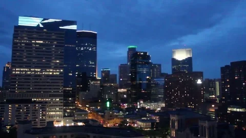 Cloudy Night Time Lapse of Downtown Minneapolis Stock Footage 108417106