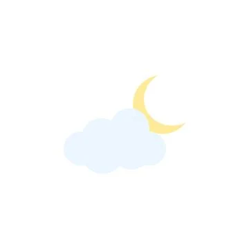 Cloudy night weather icon vector Stock Illustration