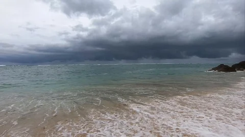 Cloudy ocean beach Stock Footage 107267099