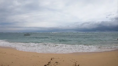 Cloudy ocean beach Stock Footage 107267166