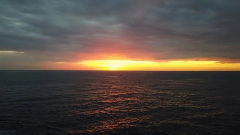 Cloudy ocean sunrise Stock Footage 105621773