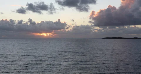 Cloudy Ocean Sunset From Boat Stock Footage 147049983