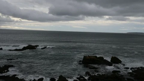 Cloudy Ocean Time Lapse Stock Footage 120136174