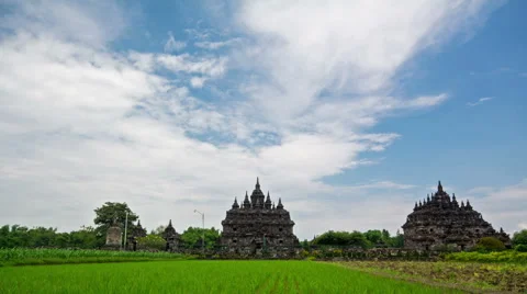 Cloudy Plaosan Temples Timelapse 스톡 동영상 46053448